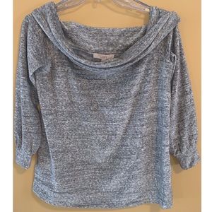LOFT Grey Wide Neck/Off Shoulder Sweatshirt